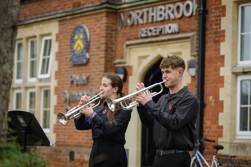 Peter Symonds students and trumpeters Annabelle Grant-Jones and Thomas Gibbs